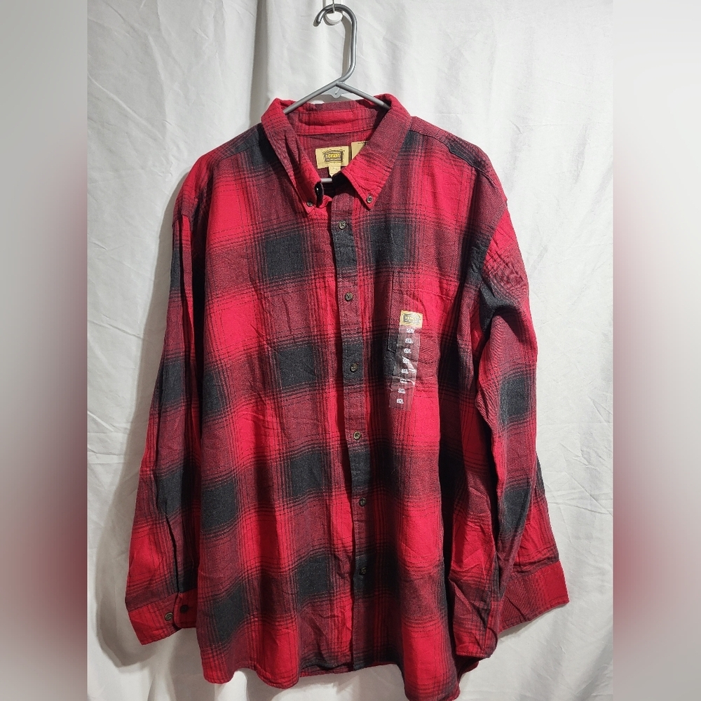 The Foundry Supply Co. Red and Black Checkered Shirt, Size 2XL